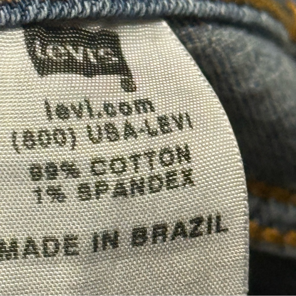 Vtg Levis 504 Slouch Flare Jeans Juniors 7 Blue Y2K Crossover Pocket - Picture 9 of 13